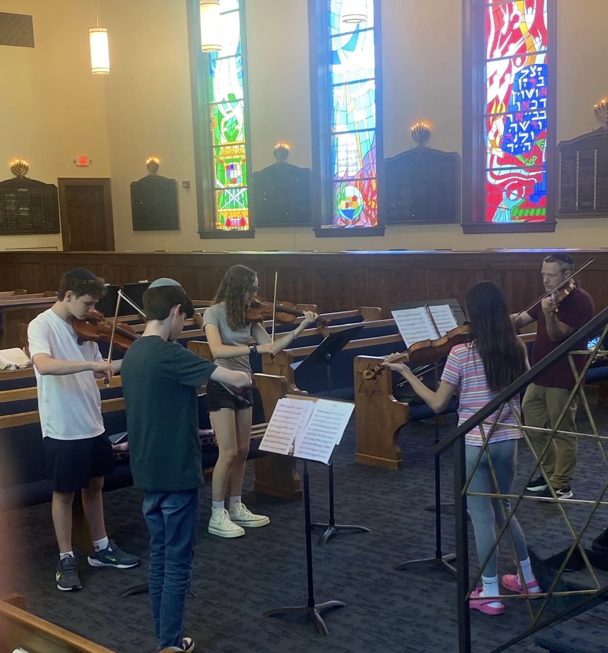 Students rehearsing chamber music