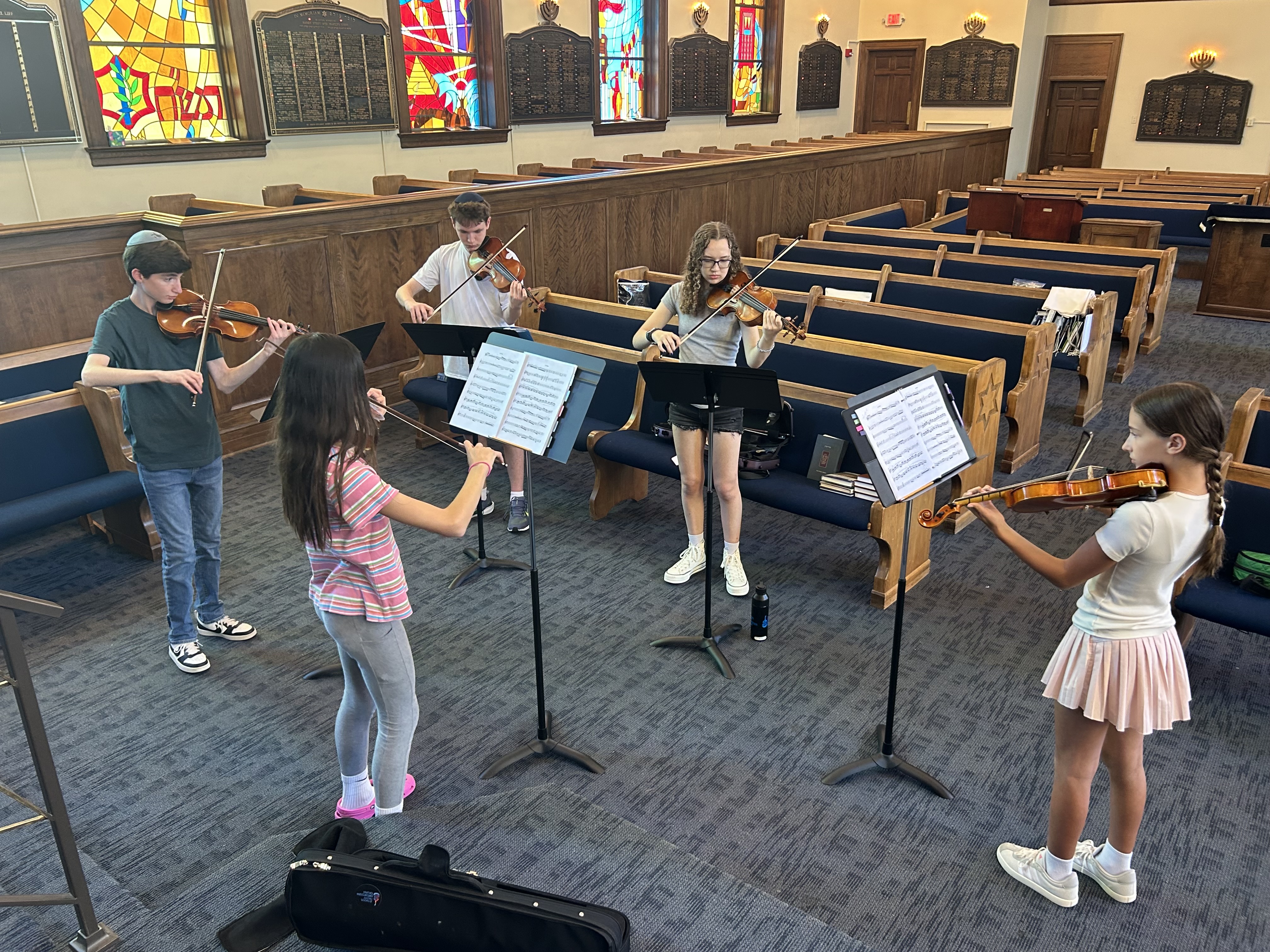 Students rehearsing chamber music