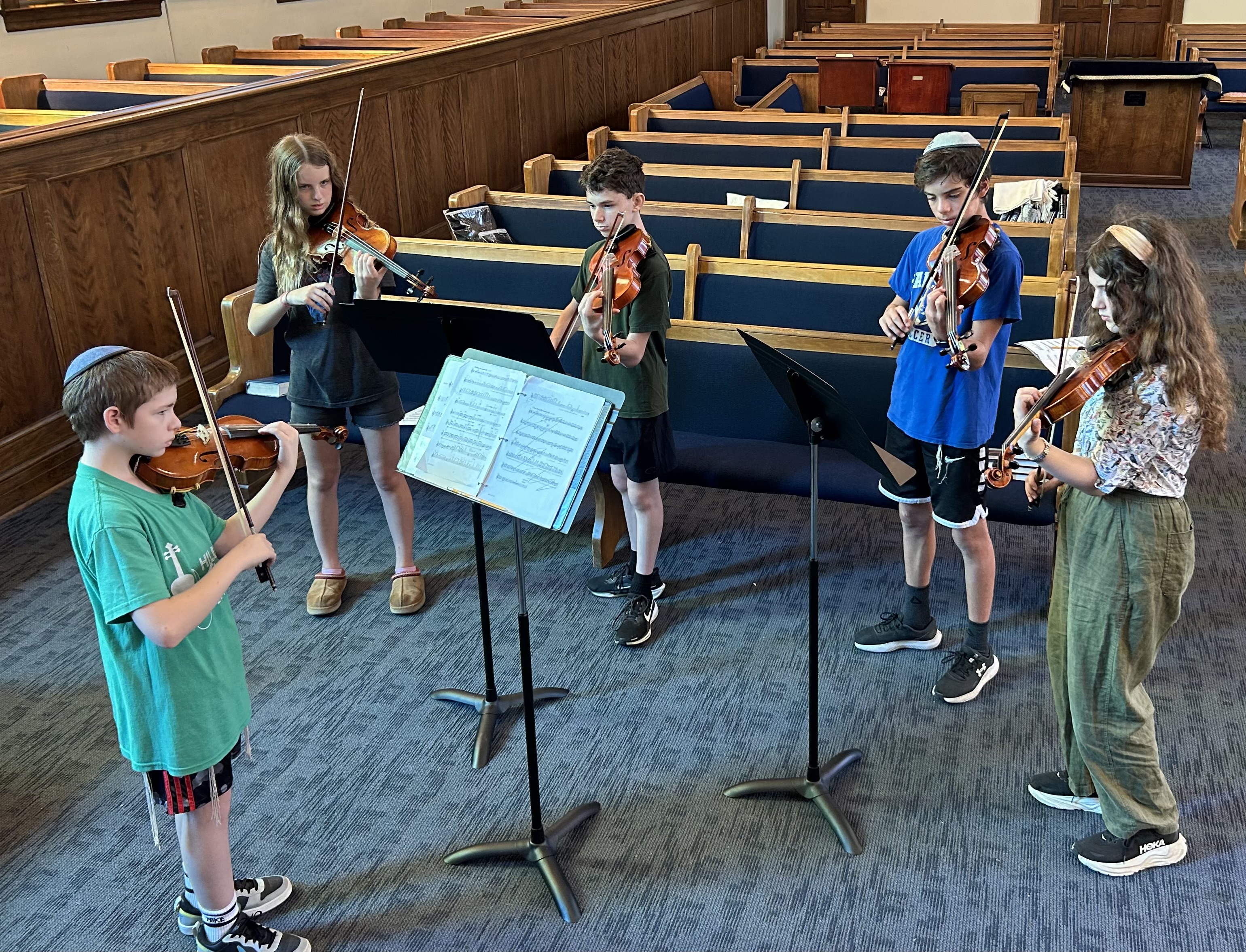 Students rehearsing chamber music