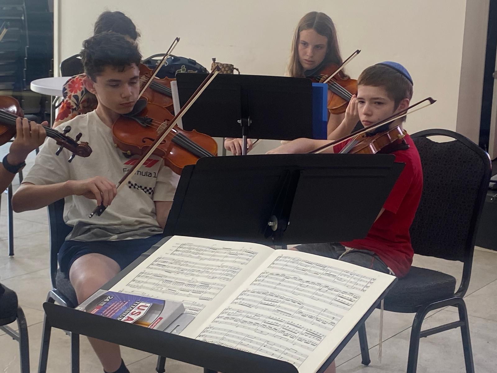 Students rehearsing chamber music
