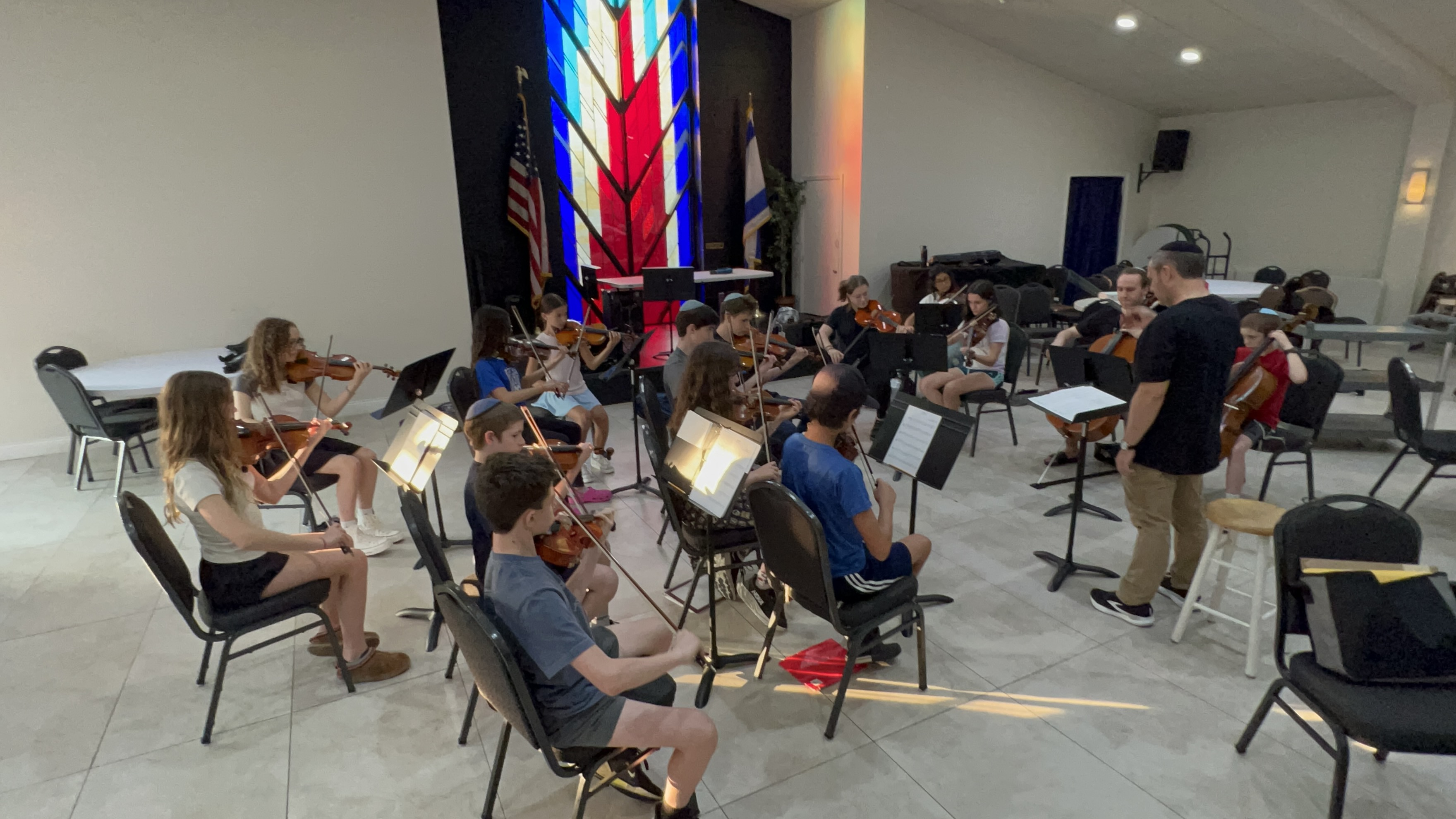 Students rehearsing chamber music