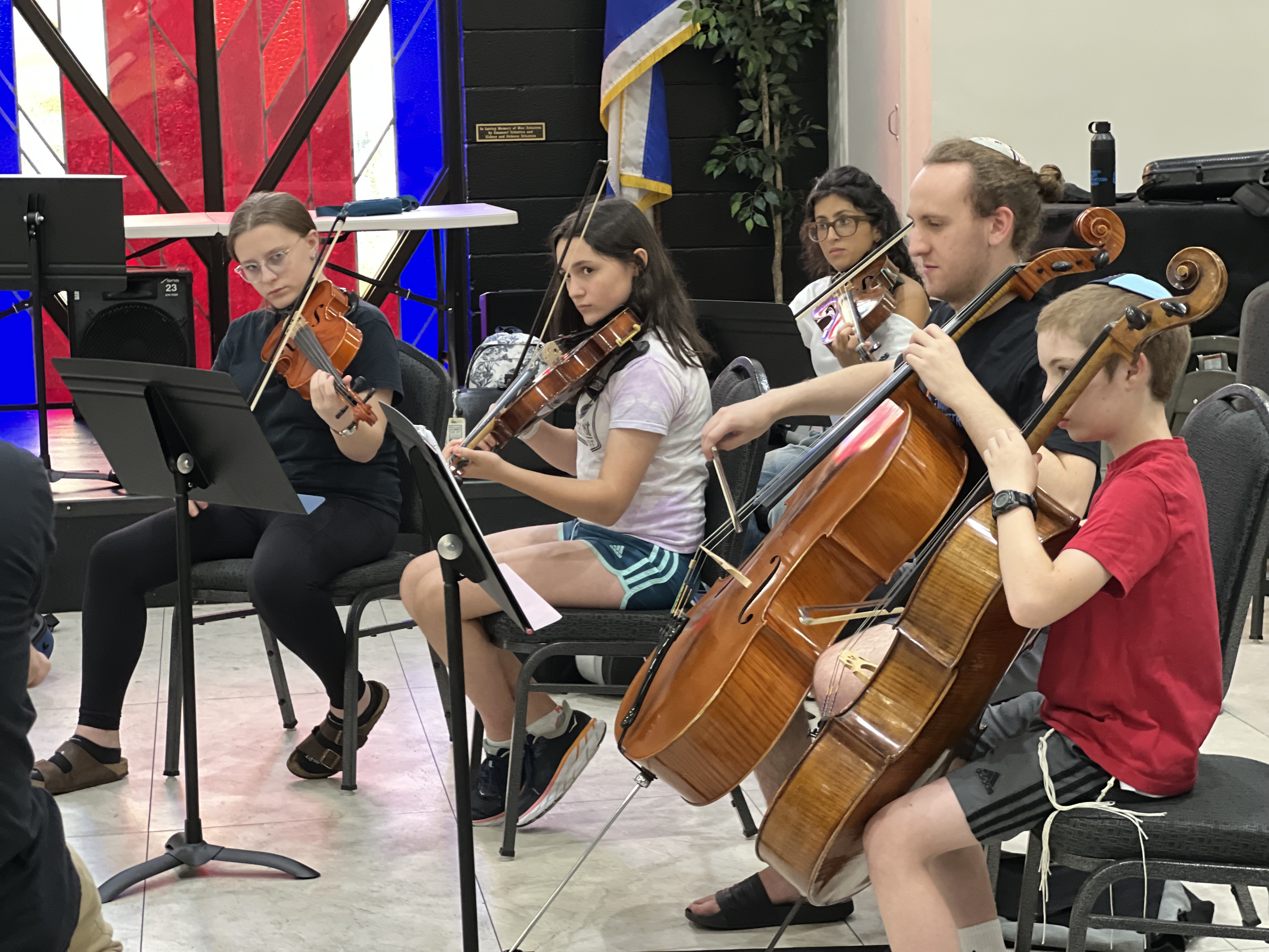 Students rehearsing chamber music