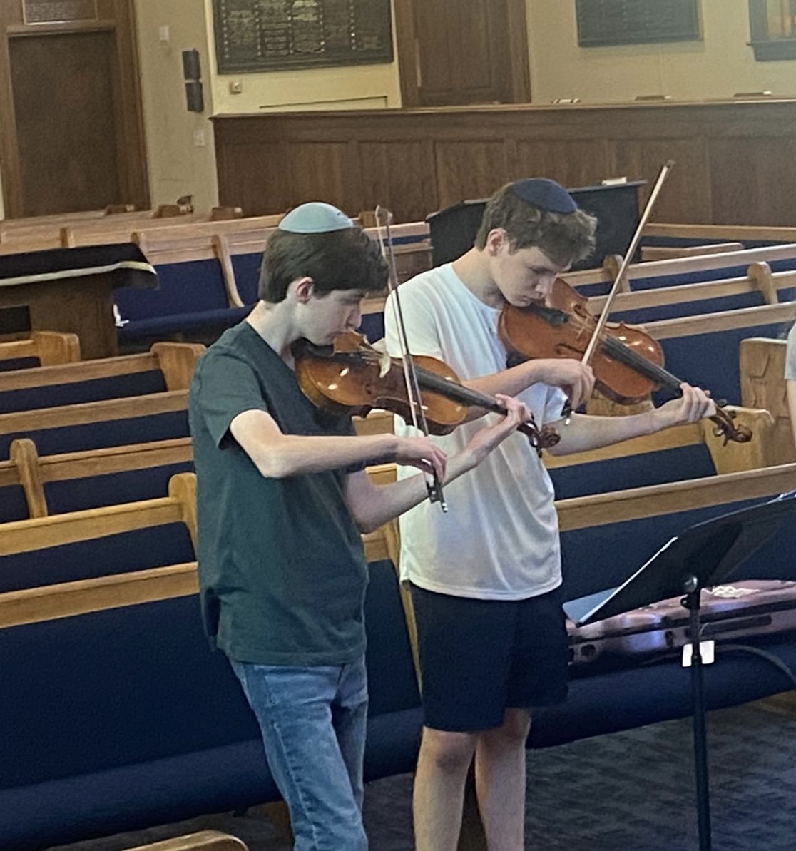 Students rehearsing chamber music